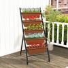 Giantex Vertical Raised Garden Bed on Wheels, 5-Tier Elevated Planter Boxes, Garden Beds with Drain Hole, Freestanding 5 Containers for Herb Vegetables Flowers Growing, Indoor Outdoor Patio Balcony(2)
