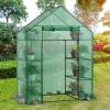 Giantex Walk-in Greenhouse, 4 Tier 8 Shelves, Portable Plant Garden House Indoor Outdoor Mini Growing House for Herb Flower Succulent, Zipped Door, Metal Frame, Patio Lawn Yard