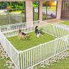Giantex White Picket Fence – 2 Panels, 80”W x 37.5”H Decorative Outdoor Garden Fence, 160” Total Length, Outdoor Fence for Yard, Freestanding PVC Vinyl Fence for Patio, Lawn, Pool, Backyard