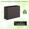 Giantex Wicker Raised Garden Bed with Wheels, 38”x12”x14”, Rectangular Garden Planter Box w/PE Rattan, Liner Fabric, Wicker Patio Elevated Raised Bed for Vegetable Flower Herb Porch Balcony(2)