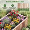 Giantex Wood Raised Garden Bed, 46″x24″x16″ Rectangular Planter Box w/Drainage Holes for Growing Vegetables, Flowers, Herbs, Fruits, Easy Assembly, Outdoor Planting Bed for Backyard, Garden, Lawn(Weathered Gray)
