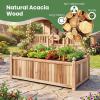 Giantex Wood Raised Garden Bed, 46″x24″x16″ Rectangular Planter Box w/Drainage Holes for Growing Vegetables, Flowers, Herbs, Fruits, Easy Assembly, Outdoor Planting Bed for Backyard, Garden, Lawn(Weathered Gray)