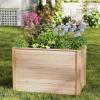 Giantex Wood Raised Garden Bed, 47.5″x47.5″x24.5″ Elevated Planter Box w/Open-Ended Base for Deep-Rooted Plant Vegetable Fruit Flower, Outdoor Solid Wood Planter for Patio Backyard(2)
