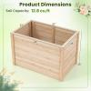 Giantex Wood Raised Garden Bed, 47.5″x47.5″x24.5″ Elevated Planter Box w/Open-Ended Base for Deep-Rooted Plant Vegetable Fruit Flower, Outdoor Solid Wood Planter for Patio Backyard(1)