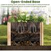 Giantex Wood Raised Garden Bed, 47.5″x47.5″x24.5″ Elevated Planter Box w/Open-Ended Base for Deep-Rooted Plant Vegetable Fruit Flower, Outdoor Solid Wood Planter for Patio Backyard(1)
