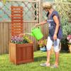 Giantex Wood Raised Garden Bed with Trellis, Outdoor Planter Box for Vines Flowers Vegetables, Herbs, Freestanding Plant Container Privacy Planters for Porch, Patio, Backyard(1)
