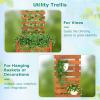 Giantex Wood Raised Garden Bed with Trellis, Outdoor Planter Box for Vines Flowers Vegetables, Herbs, Freestanding Plant Container Privacy Planters for Porch, Patio, Backyard(1)