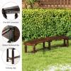 Giantex Wooden Outdoor Bench for 2-Person – Fire Pit Chair Bench with Fir Wood Top, Pine Wood Legs, 710Lbs Weight Capacity, Backless Curved Garden Bench for Patio, Porch, Park, Lawn (1, Rustic Brown)(Rustic Brown)
