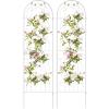 Giantex 2 Pack Garden Trellis, 5.9 FT Tall Galvanized Steel Trellis for Climbing Plants Outdoor for Patio Lawn Wall Decor, Plant Trellis for Vine Cucumber Tomato Flower Clematis Roses, White(White)