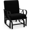 Giantex 2-Pack Outdoor Glider, Patio Rocking Chair with Thick Cushion, Sturdy Metal Frame, Curved Armrest, Ergonomic Design, Single-Person Glider Chair for Garden, Yard, Porch Rocker, Black(Black)
