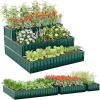 Giantex 3-Tier Raised Garden Bed, 47″ x47x24 Heavy-Duty Metal Outdoor Planter Box w/Open-Ended Base, Elevated Planter Box for Vegetable Fruit Flower Herb, Patio Backyard Raised Bed Kit (Green,1)(Green)