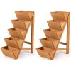 Giantex 5-Tier Wooden Vertical Raised Garden Bed, Freestanding Plant Stand with Legs for Herbs Vegetables Fruits, Indoor Outdoor Tiered Wood Planter Box Flower Rack for Patio, Balcony & Yard(2)
