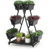 Giantex 6-Tier Rolling Raised Garden Bed, Vertical Planter Stand on Wheels with 6 Garden Boxes, Storage Shelf, Indoor Outdoor Freestanding Raised Beds for Flower Strawberry Vegetable Herb(1)