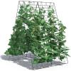 Giantex 8 Panels Cucumber Trellis, A-Frame Garden Trellis for Plant Climbing, Greenhouse Vegetable Fruit Grow Support with 18 Clips, 16 Ground Stakes, 8 Spiral Connectors, 12 Cable Tie, Twist Tie(4 Panels-47″x34″)