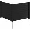Giantex Air Conditioner Fence 2 Panels – 48”W x 48”H Outdoor Privacy Screen with Upgraded Metal Stakes, PP Trash Can Enclosure, Decorative Garden Fences for Patio Lawn AC Unit Pool Pump, Gray(Black)