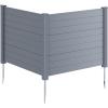 Giantex Air Conditioner Fence 2 Panels – 48”W x 48”H Outdoor Privacy Screen with Upgraded Metal Stakes, PP Trash Can Enclosure, Decorative Garden Fences for Patio Lawn AC Unit Pool Pump, Gray(Gray)