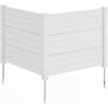 Giantex Air Conditioner Fence 2 Panels – 48”W x 48”H Outdoor Privacy Screen with Upgraded Metal Stakes, PP Trash Can Enclosure, Decorative Garden Fences for Patio Lawn AC Unit Pool Pump, Gray(White)