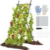 Giantex Cucumber Trellis, Trellis for Climbing Plants Outdoor, Garden Trellis w/Netting, PE-Coated Metal, Clips, Plant Support for Flower Vine Grape Vegetable Fruit, Adjustable Shape, 31″x 26″x74″(31″x26″x74″)