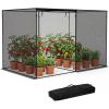 Giantex Garden Crop Cage, 10 x 6.5 x 6.5 ft Plant Netting Cover w/Zipper Doors, 6 Ground Stakes & Carrying Bag, Portable Plant Protection Tent w/Metal Frame for Vegetables, Flowers, Raised Garden Beds