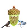 Giantex Metal Acorn Bird Feeder, Outdoor Hanging Food Dispenser with Stainless Steel Wire and Iron Grid, Wild Bird Feeder Hanging House Seed Feeder for Garden Yard, Outside Decoration (Green)(Green)