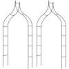 Giantex Metal Garden Arch Trellis 2 Pack – 9.5 FT Wedding Arbor for Ceremony, Garden Arbor for Climbing Plants Rose, Gothic Style Outdoor Archway for Lawn Backdrop Backyard Party Decoration
