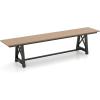 Giantex Outdoor Bench, 3-4 Person Garden Bench, 72″ Long Patio Bench with Metal Frame, 1100 LBS Capacity, Weatherproof Backless Park Bench, Outside Dining Bench for Lawn, Front Porch, Backyard(Brown+black)