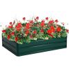 Giantex Patio Raised Garden Bed Vegetable Flower Planter Metal Plant Box Dark Green (47″ Lx35.5 Wx12.0 H)(47″Lx 35.5″Wx 12.0″H)