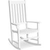 Giantex Rocking Chair Acacia Wood Frame, Porch Rocker Outdoor& Indoor for Garden, Lawn, Balcony, Backyard and Patio Porch Rocker (2, White)(White)