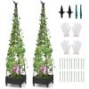 Giantex Rolling Raised Garden Bed with Climbing Trellis, Obelisk & Bird Top, 11 Fasten Straps, Gloves, Planter Garden Boxes on Wheels, Self-Watering System, PE-Coated Metal Rack(2)