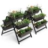Giantex Set of 2 Vertical Raised Garden Bed, 5 Planter Boxes Container w/Drainage Holes, 31″ H Freestanding Heavy-Duty Metal Frame, Indoor Outdoor Raised Bed for Vegetables Herbs Flowers to Grow(2)