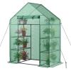 Giantex Walk-in Greenhouse, 4 Tier 8 Shelves, Portable Plant Garden House Indoor Outdoor Mini Growing House for Herb Flower Succulent, Zipped Door, Metal Frame, Patio Lawn Yard