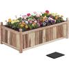 Giantex Wood Raised Garden Bed, 46″x24″x16″ Rectangular Planter Box w/Drainage Holes for Growing Vegetables, Flowers, Herbs, Fruits, Easy Assembly, Outdoor Planting Bed for Backyard, Garden, Lawn(Weathered Gray)