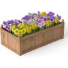 Giantex Wood Raised Garden Bed, 46″x24″x16″ Rectangular Planter Box w/Drainage Holes for Growing Vegetables, Flowers, Herbs, Fruits, Easy Assembly, Outdoor Planting Bed for Backyard, Garden, Lawn(Light Brown)