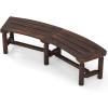Giantex Wooden Outdoor Bench for 2-Person – Fire Pit Chair Bench with Fir Wood Top, Pine Wood Legs, 710Lbs Weight Capacity, Backless Curved Garden Bench for Patio, Porch, Park, Lawn (1, Rustic Brown)(Rustic Brown)