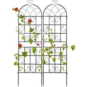 Giantex 2 Pack Trellis for Climbing Plants Outdoor, 7 FT Tall Galvanized Steel Garden Trellis for Patio Lawn Wall Decor, Plant Trellis for Vine Cucumber Tomato Flower Clematis Roses(71″x20″-2 Pack)