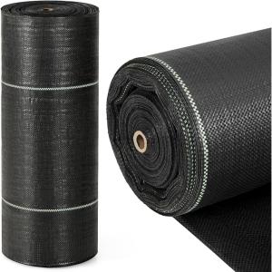 Giantex 6×330 FT Weed Barrier Landscape Fabric, 4.6OZ/Sq. Yd Heavy-Duty Permeable Woven PP Ground Cover, Weed Blocker Gardening Mat, Garden Weed Control Fabric for Yard Flower Bed Farm(4FTx250FT-4.6OZ/Sq. Yd)