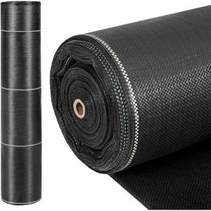 Giantex 6×330 FT Weed Barrier Landscape Fabric, 4.6OZ/Sq. Yd Heavy-Duty Permeable Woven PP Ground Cover, Weed Blocker Gardening Mat, Garden Weed Control Fabric for Yard Flower Bed Farm(6.5FTx330FT-3.2OZ/Sq. Yd)