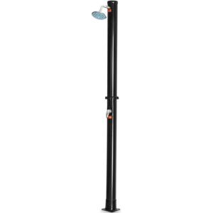 Giantex 7.2 FT 10 Gallon 2-Section Solar-Heated Outdoor Shower, Pool Shower W/Free-Rotating Shower Head, Foot Tap Spigot, Faucet, Temperature and Pressure Adjustment for Backyard, Garden, Beach Spa(Black)