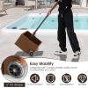 Giantex 170lbs Filled Umbrella Base with Wheels, Heavy Duty Umbrella Stand with Fillable Planter, Drainage Holes, Outdoor Market Umbrella Holder for Patio Garden Deck Pool (Brown)(Brown)