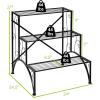 Giantex 3 Tiers Metal Plant Stand, Ladder Flower Pots Outdoor w/ 132 lbs Capacity, Heavy Duty Garden Display Shelf Flower Pot Holder Utility Storage Organizer Rack for Indoor Home Garden Patio Balcony