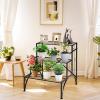 Giantex 3 Tiers Metal Plant Stand, Ladder Flower Pots Outdoor w/ 132 lbs Capacity, Heavy Duty Garden Display Shelf Flower Pot Holder Utility Storage Organizer Rack for Indoor Home Garden Patio Balcony
