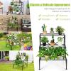Giantex 3 Tiers Metal Plant Stand, Ladder Flower Pots Outdoor w/ 132 lbs Capacity, Heavy Duty Garden Display Shelf Flower Pot Holder Utility Storage Organizer Rack for Indoor Home Garden Patio Balcony