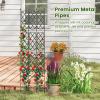Giantex Garden Trellis, Outdoor Plant Support Frame w/Adjustable Shapes, Ground Stakes, Rustproof PE Coating Pipes, Privacy Screen Trellis Metal Flower Rose Stand for Garden, Patio, Backyard (1)(2)