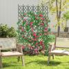 Giantex Garden Trellis, Outdoor Plant Support Frame w/Adjustable Shapes, Ground Stakes, Rustproof PE Coating Pipes, Privacy Screen Trellis Metal Flower Rose Stand for Garden, Patio, Backyard (1)(1)
