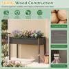 Giantex Wooden Raised Garden Bed, Solid Pine Wood Planter Box w/Legs, Drainage Holes, Black Liner, Outdoor Indoor Elevated Planter Box Stand for Patio, Garden, Lawn, Greenhouse, 47″ x 23″ x 30″(Gray)