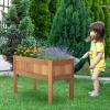 Giantex Wooden Raised Garden Bed, Solid Pine Wood Planter Box w/Legs, Drainage Holes, Black Liner, Outdoor Indoor Elevated Planter Box Stand for Patio, Garden, Lawn, Greenhouse, 47″ x 23″ x 30″(Natural)