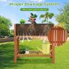 Giantex Wooden Raised Garden Bed, Solid Pine Wood Planter Box w/Legs, Drainage Holes, Black Liner, Outdoor Indoor Elevated Planter Box Stand for Patio, Garden, Lawn, Greenhouse, 47″ x 23″ x 30″(Ceder Brown)