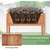 Giantex Wooden Raised Garden Bed, Solid Pine Wood Planter Box w/Legs, Drainage Holes, Black Liner, Outdoor Indoor Elevated Planter Box Stand for Patio, Garden, Lawn, Greenhouse, 47″ x 23″ x 30″(Reddish Brown)