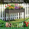 Giantex Wooden Raised Garden Bed, Solid Pine Wood Planter Box w/Legs, Drainage Holes, Black Liner, Outdoor Indoor Elevated Planter Box Stand for Patio, Garden, Lawn, Greenhouse, 47″ x 23″ x 30″(Gray)
