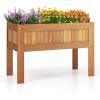 Giantex Wooden Raised Garden Bed, Solid Pine Wood Planter Box w/Legs, Drainage Holes, Black Liner, Outdoor Indoor Elevated Planter Box Stand for Patio, Garden, Lawn, Greenhouse, 47″ x 23″ x 30″(Natural)